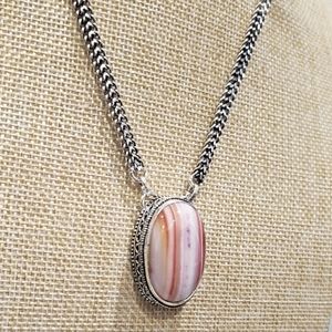 Handmade Botswana Lace Agate 925 Necklace